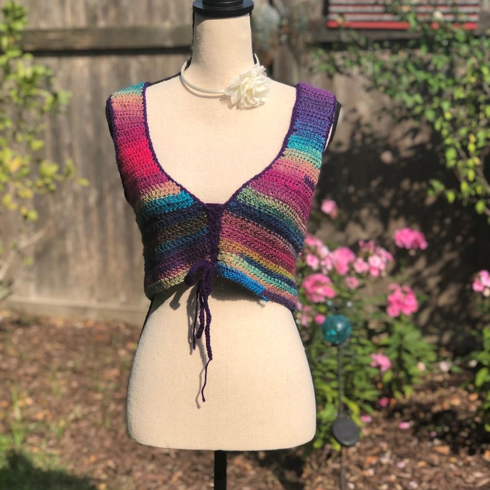 Boho Handmade Crochet Mandala Vest